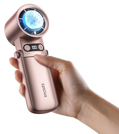 EPICKA Portable Handheld Fan, Speed(1-100) Adjustable Turbo Mini Fan,6800mAh Battery Rechargeable with Cooling Plate,Digital Display,Summer Outdoor Travel Essentials For Women Men -Rose Gold