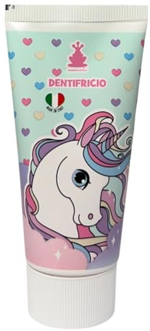 Dentifricio per bambini Unicorno gusto fragola con floururo di sodio anticarie 50 ml