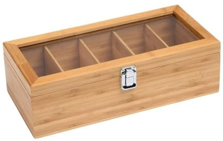 AMSLSIU Tea and Coffee Station Essential Tea Organiser Box for Tea Caddys Wood Herbal Tea Storage Tea Box Organiser Tea Station