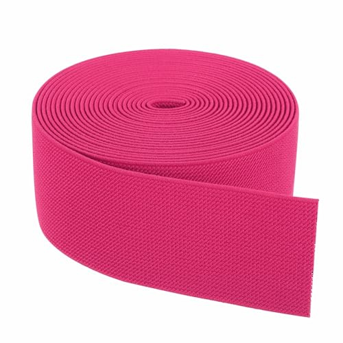sourcing map Bandes élastiques pour couture, 5 cm x 4,6 m, rose rouge, bobine élastique haute élasticité pour perruques, ceintures, pantalons, projets d'artisanat