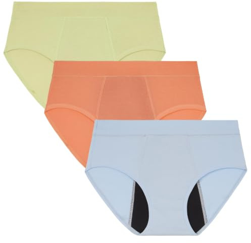 INNERSY period underkläder flickor tung blödning bomull menstruationstrosor 10-18 år 3-pack