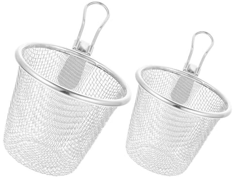Passoires à Nouilles en Acier Inoxydable, Lot de 2, Argenté | Panier à Pâtes Ménager, Design Simple et Élégant, Égouttage Rapide, Forme Résistante à Déformation