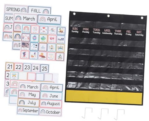Parliky Kalender für Vorschule Lernkalender Wandtafel mit Jahreszeiten Monaten Tag und Feiertagen Wiederverwendbar Pädagogisch für Kindergarten und Grundschule