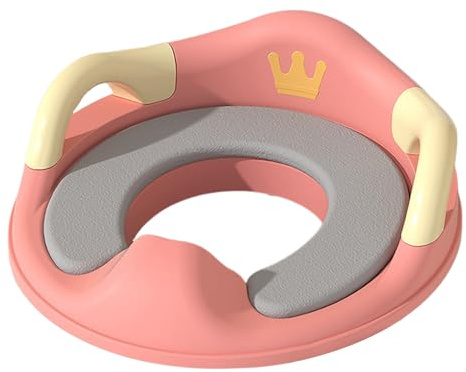 Asiento de entrenamiento para inodoro para niños pequeños con asas, antideslizante, diseño portátil y ligero, accesorio de asiento de inodoro acoplable, fácil almacenamiento para viajes, viajes