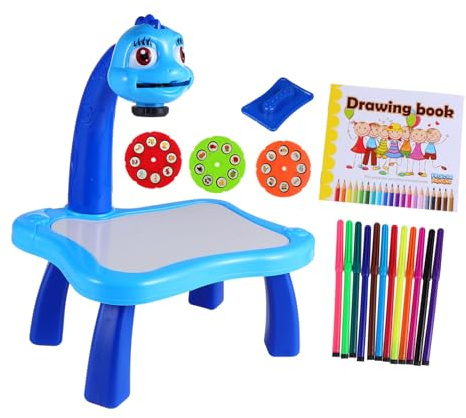 BCOATH Table de Dessin pour Garçon Fille avec Projecteur Tableau de Peinture Plastique Bureau Apprentissage Ludique et Pratique avec Musique Éducatif Créatif pour Stimuler Intérêt