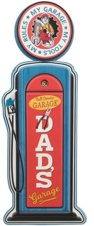 Générique Garage pompa Essence Vintage Decorazione da parete in metallo da 63 cm Garage strumenti Papà