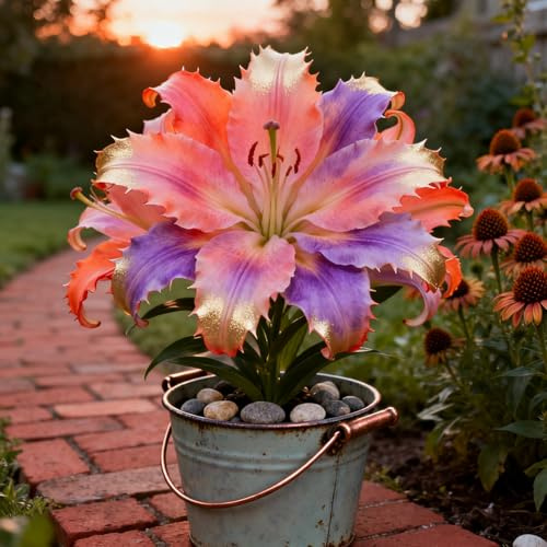Raro Rizoma Di lilium,Resistente All'Inverno,Facile Da Coltivare,Grande Formato,Perfetta Idea Regalo,Facile Da Pulire.-2rhizome-D