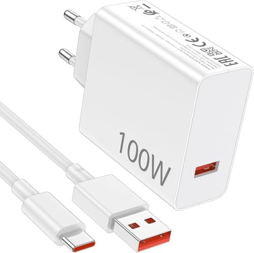 100W USB C Ladegerät Netzteil für Xiaomi 17 17Max 17pro mit 1M 6A Ladekabel | Kompatible mit Xiaomi 17 17Max 17pro 17promax Poco X8Pro X8promax M8pro F8 Ultra F8Pro, Redmi Note 15pro+ K90 K90Promax