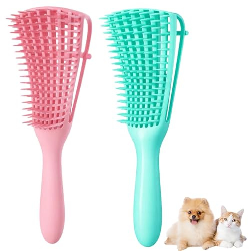 2 Pcs Puppy Brushes for Grooming, Soft Gentle Puppy Brush, Poodle Brush, Hair Remover Brushes for Small Dogs Poodles Bichon Cocker Spaniel Teddy and More (Green&Pink)