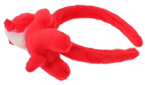 PENIKOKO Rotes Pferde-ohren Stirnband Plüsch Haarreif für Damen Handgefertigtes Weiches Party-accessoire zum Neujahrsfest Vielseitiges Equestrian Kopfschmuck für Jung und Alt