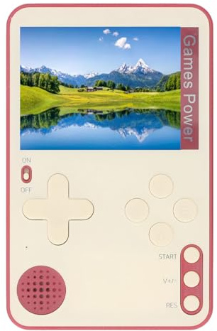 Plyisty Handheld-Spielekonsole, 2,4-Zoll-Großbildschirm, Tragbarer Retro-Videospiel-Player mit Integrierten Spielen, für auf Reisen und Outdoor-Unterhaltung (Rot)