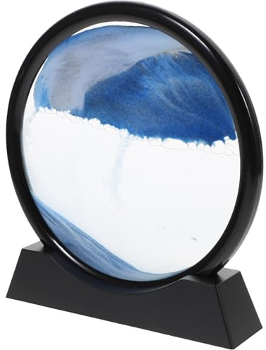 HEMOTON Peinture de Sables Mouvants de Sablier Bleu Sable et Eau, Décoration D'étagère Élégante et Tactile, pour Chambre ou Bureau