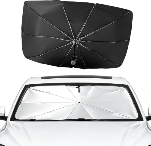 Sonnenschutz Auto Frontscheibe, UV-Schutz für Auto Windschutzscheibe | Verbesserter Drehbar Faltbarer Sonnenschirm Frontscheibe für die Meisten Autos & SUV,137×75cm