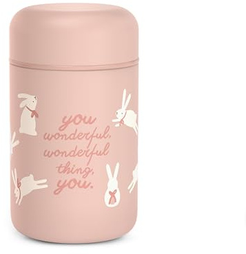 Suavinex, Thermoskanne Baby Unterwegs, Baby Thermosflasche, Thermobehälter für Essen, Speisegefäß Babynahrung, Edelstahl, Hermetisch verschlossen, 400 ml, Wonderland, Rosa