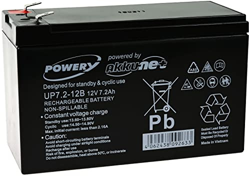 akku-net Blei-Gel Akku kompatibel mit Panasonic Typ LC-R127R2PG1 12V 7,2Ah, 12V, Lead-Acid