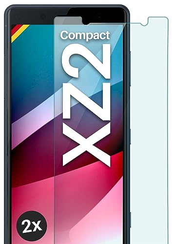 moex Schutzfolie für Sony Xperia XZ2 Compact Glas 9H Härte, gehärtetes Schutzglas, Panzer Schutz Glas Displayschutz Folie, kompatibel mit jeder Handy Hülle, ShockProtect 2 Stück