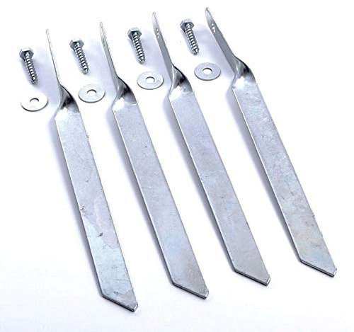 Rebo® Ground Anchor Stake Set for Securing Wooden Swing Sets, Playhouse, Climbing Frames and Other Play Equipment | OutdoorToys | Set of 4, Includes Coachscrews and Washers