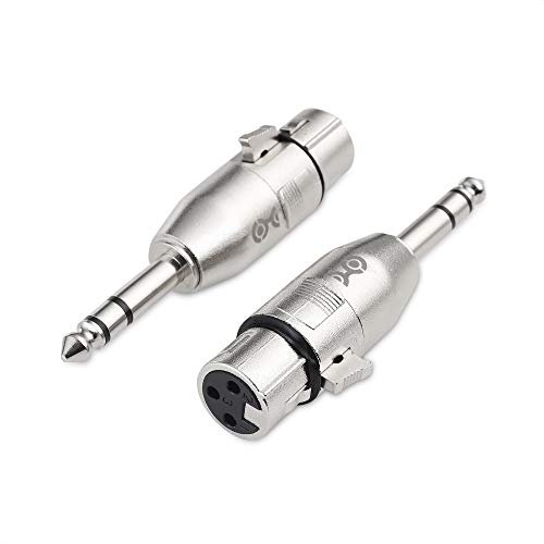 Cable Matters Confezione da 2 adattatore da XLR femmina a TRS da 6,35 mm (adattatore xlr jack 6.3 maschio) - da maschio a femmina