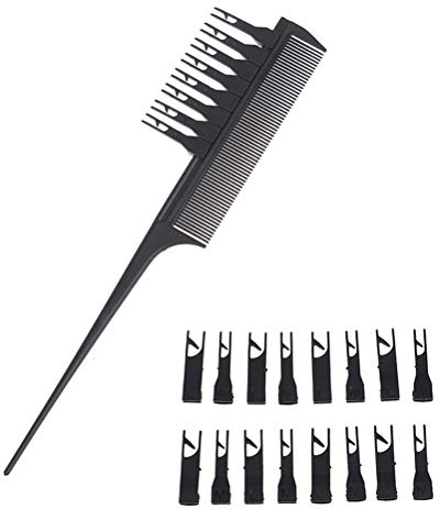 Calayu Strähnenkamm, Professional Haarfärbekamm Verstellbarer Schnitt 2 Side Salon Färbekamm Haar Färbung Styling