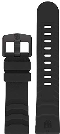 Luminox Uhrenarmband aus Kautschuk mit Carbonoxschließe in der Farbe Schwarz für die Serie Navy Seal 3600, Bandanstoß: 24mm, FP3800.20B