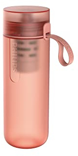 Philips Water Go Zero Active Gourde filtrante Rose AWP2712RDR/10 - + 1 filtre fitness - Filtre le Chlore et autres contaminants 590 ml