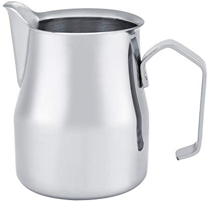 Jarra de espuma de leche de acero inoxidable, jarra de espuma de leche expreso taza de espuma de café con leche taza de café con leche jarra de vapor de Barista(750ml)