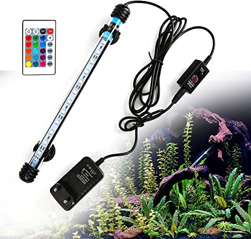 Izrielar LED Aquarium Beleuchtung, 1.5W RGB, IP67 Wasserdicht, Universal Fit Aquarium Lamp, für Fisch Tank, Pflanzen Aquarium, EU Stecker