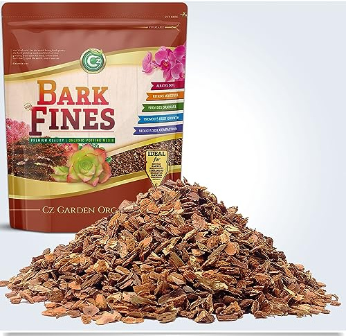 Potting Bark Fines (Chips) - Made in USA Premium Garden Soil Amendment Mix for Proper Root Development of Bonsai, Orchids, Phalaenopsis, Cattleyas, Indoor/Outdoor Plants, Reptile Terrarium Bedding