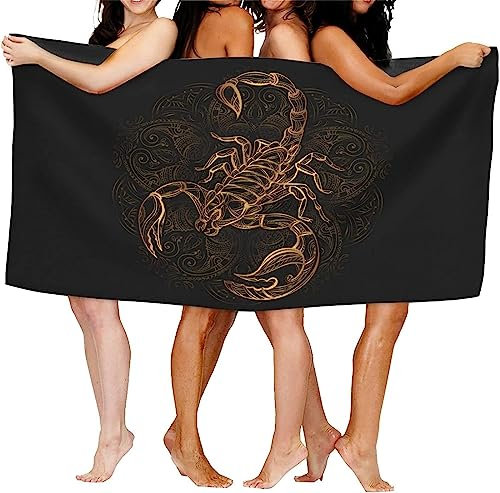 SIVAGA Mikrofaser Strandtuch 70x150 cm Skorpion Badetuch 3D Skorpion Weiches Leicht Handtuch Schnelltrocknend Sandfreies Strandhandtuch Saunahandtuch Reisehandtuch