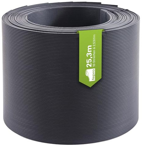 Fepro® Hart-PVC Sichtschutzstreifen Anthrazit RAL7016 10x 2,525m Doppelstabmatten Zaunfolie Windschutz blickdicht Sichtschutz Zaunverkleidung Blickschutz