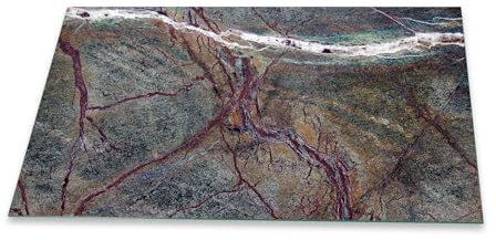 Pannello di protezione per scintille in vetro, per camino, in marmo, 80 cm