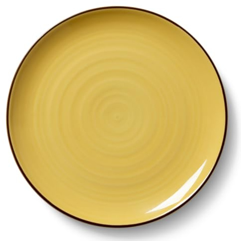 Kähler Design Colore 690601 - Plato llano de cerámica (fabricado a mano, diámetro: 27 cm), color amarillo