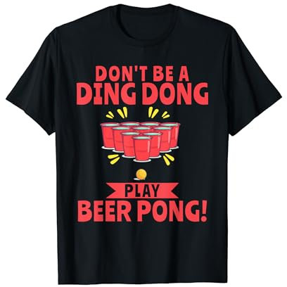 Bierpong-trinkendes Studentenfest Ding Dong T-Shirt