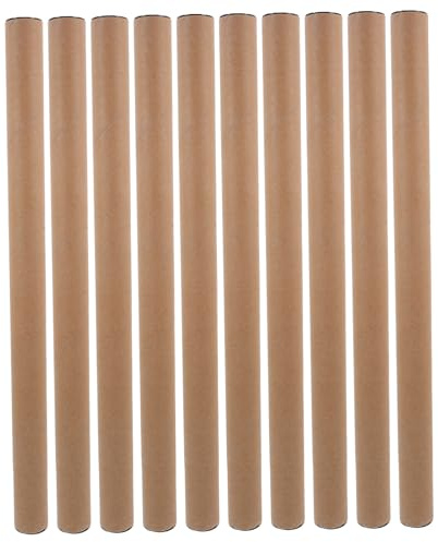 VILLFUL Tubes Carton pour Transport et Stockage Réutilisables 1,5x12 Pouces Lot de 10 en Papier Kraft pour Poster D'affiches et Dessins