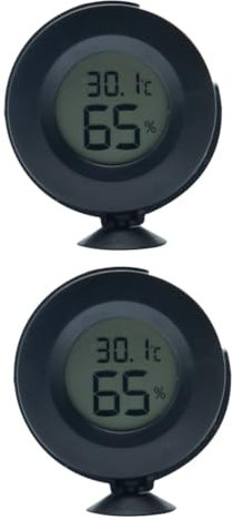 BCOATH Lot De 2 Outils Dentretien Pour Reptiles Hygromètre 2 En 1 Écran Lcd Facile À Lire Rotation À 360°