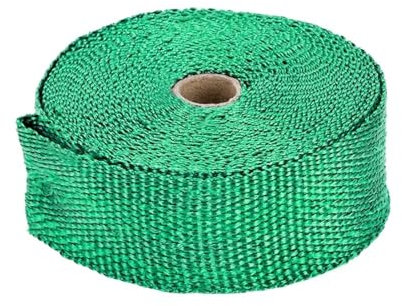 OZLCUA Hitzeschutzband Auspuff 5 10 15m Auspuff Thermische Auspuff Band Header Wärme Wrap Beständig Fallrohr for Motorrad Auto Zubehör Auspuff-Verpackung(5cm 10m Green)