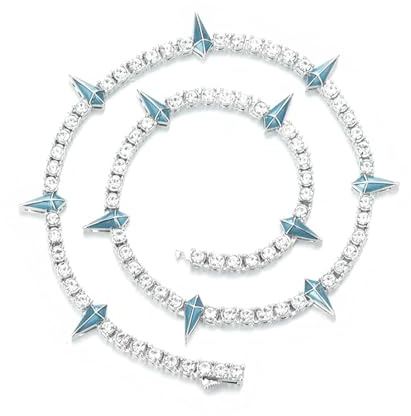 Halskette Tennis Kette Dropwater Form Iced Out Bunte Strass Rapper Halsketten Für Männer Frauen Choker Schmuck Kubanische Kette