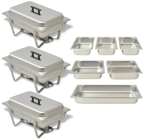 LAPOOH 3 Piece Chafing Dish Set Stainless Steel-50529
