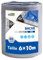 Covall Telone Occhiellato Leggero Argento/Blu Antistrappo Impermeabile Antivento e Resistente ai Raggi UV per Auto,Camion,RV,Casa,Tenda,Barca,Piscina Telo 65g/m² （6x10）