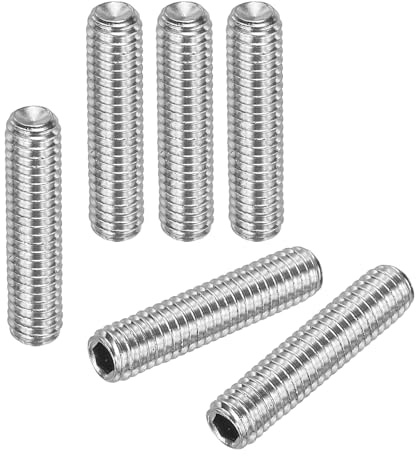 PATIKIL 100 Pcs Vis sans tête à six pans creux, boulon à pointe plate M4x16mm en acier inoxydable 304 Vis à tête hexagonale pour poignées de porte Réparation de luminaires