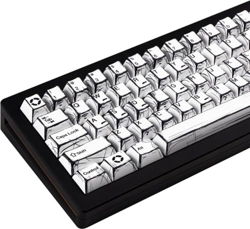 Set di 136 Tasti Bianchi Manga Giapponesi PBT, Profilo Cherry con Stampa a Sublimazione, per Tastiera Meccanica ANSI