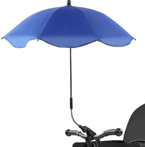 Parasoll för barnvagn, universellt barnvagnsparasoll med justerbar klämma, UV-360 skydd för vagn, vattentätt paraply för cykelvagn rullstol