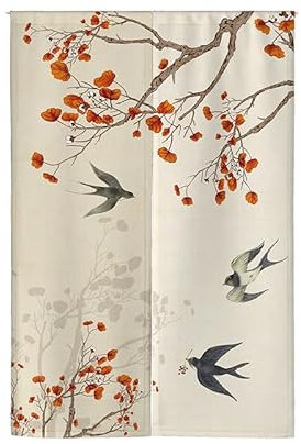 Küchenvorhänge Beige Ziegel Rot Scheibengardinen Polyester Vorhang Kurz Waschbar Raumteiler Vorhang Vorhänge Kurz Gardinen Langlebig Küchenvorhang Verdickung Vorhang Tür Door Curtain 90x200cm
