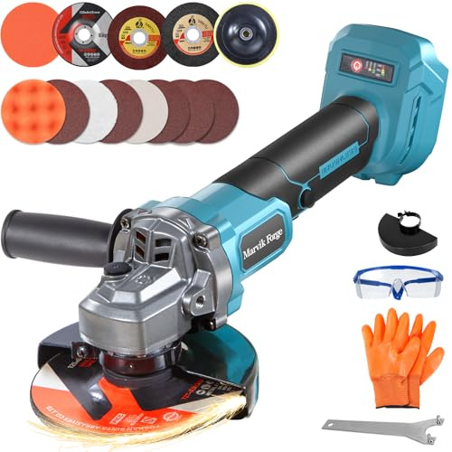 Cordless Angle Grinder Compatible with 18V Battery (Not Included), Brushless motor, Lock-On Switch, 4-1/2 Blade, 3 Variable Speeds up to 7000 RPM, for Cutting, Grinding, Polishing