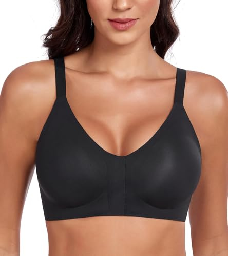 DotVol Damen BH nahtlos Vorderverschluss Racerback bügellose Unterwäsche | Frontverschluss, Vollschalen, herausnehmbares Polster, Drahtlos, ohne Bügel, weich, Komfort, Unterwäsche, Frauen