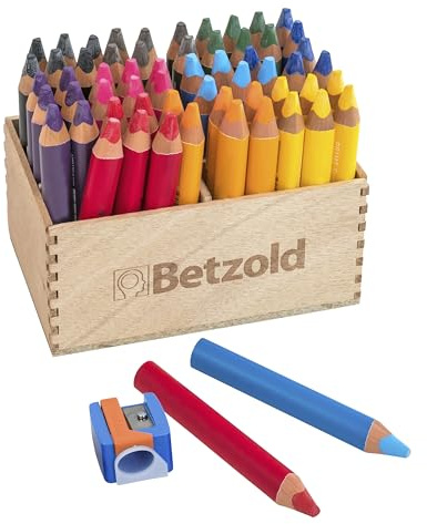 Betzold - Buntstifte-Set Jumbo, 60 Dreikant-Stifte - Malstifte Zeichenstifte