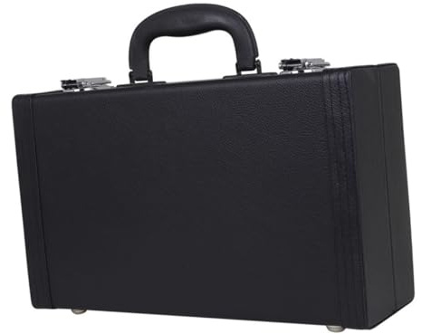ULTECHNOVO Schwarzer Leder Klarinettenetui Hülle mit Staubdichtem Design und Starkem Schloss Hartschalen Klarinettenkoffer mit Vier Bodennägeln Einfache und Elegante Tragetasche