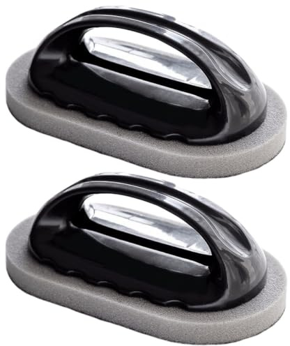 TOVINANNA 2 Piezas Esponja de Esmeril con Mango Ergonómico Resistente para Limpieza Profunda de Cocina Fregador para Sartenes Platos y Utensilios Colores Aleatorios Color Color Aleatorio