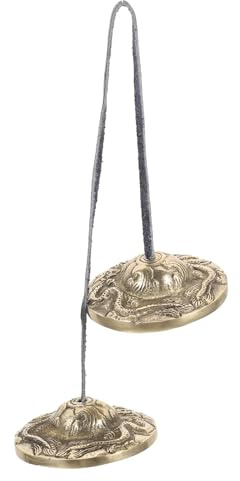 BESPORTBLE Reines Kupfer Becken Handglocke für Meditation und Zeremonie Einzigartiger Klang Leicht und Kompakt Traditionelles Percussion instrument für Yoga und Spirituelle Praxis