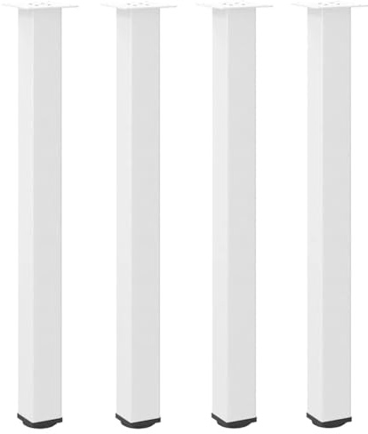 Frdhee Tischfüße Küchentischbeine,Bartischbeine 4 STK. Weiß 90-92 cm Stahl,Tischkufen für Frühstückstisch und Schreibtisch